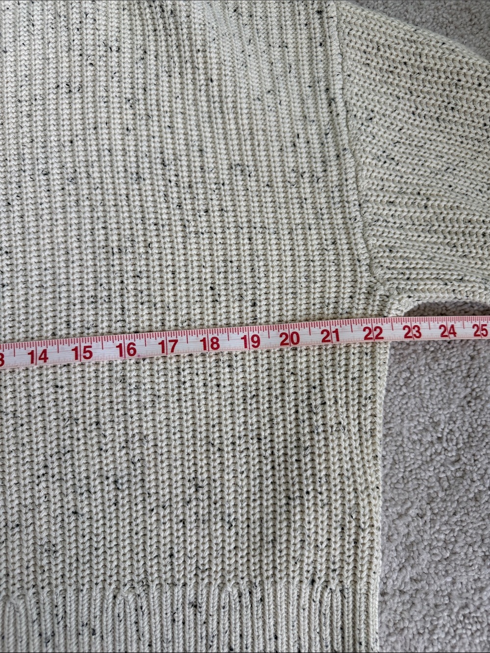 H&M Cream/black Speckled Shaker-Knit Cotton Sweater – Size Small - Picture 6 of 7